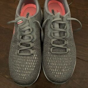 Gray Skechers sneakers, lace-up, size 6.5 with memory foam
